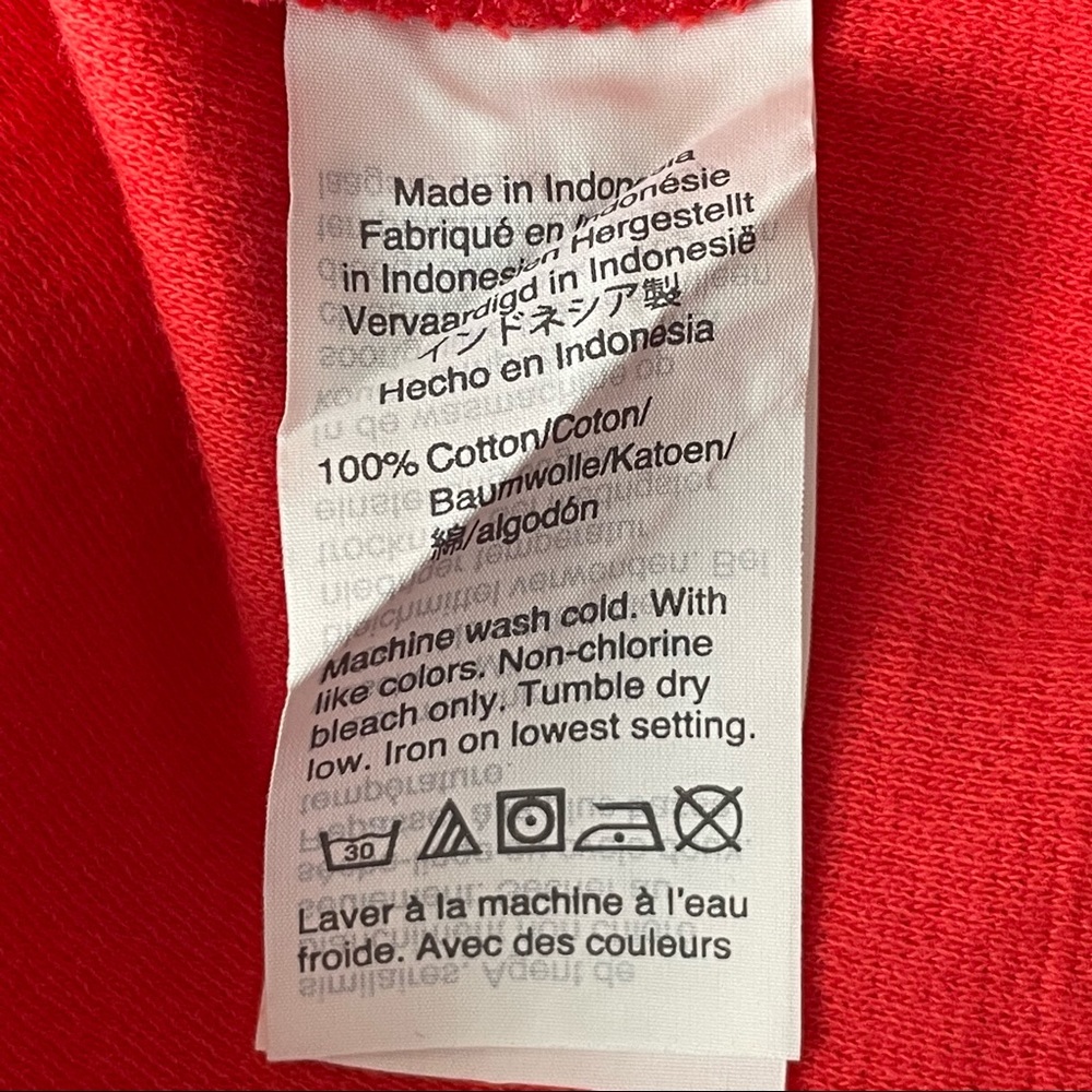 MADEWELL NWT TEXTURE & THREAD BUTTON FRONT TOP RED ORANGE MEDIUM - Picture 8 of 10